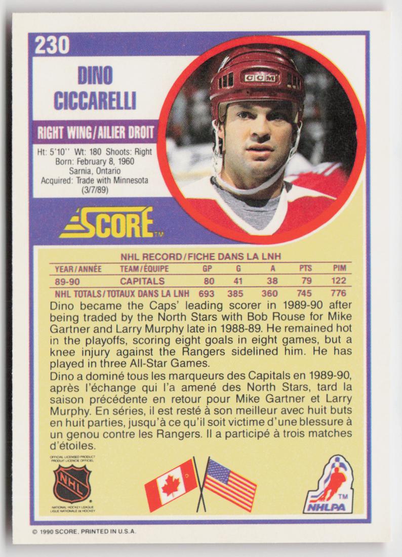 1990-91 Score Canadian #230 Dino Ciccarelli