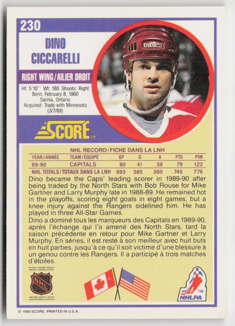1990-91 Score Canadian #230 Dino Ciccarelli