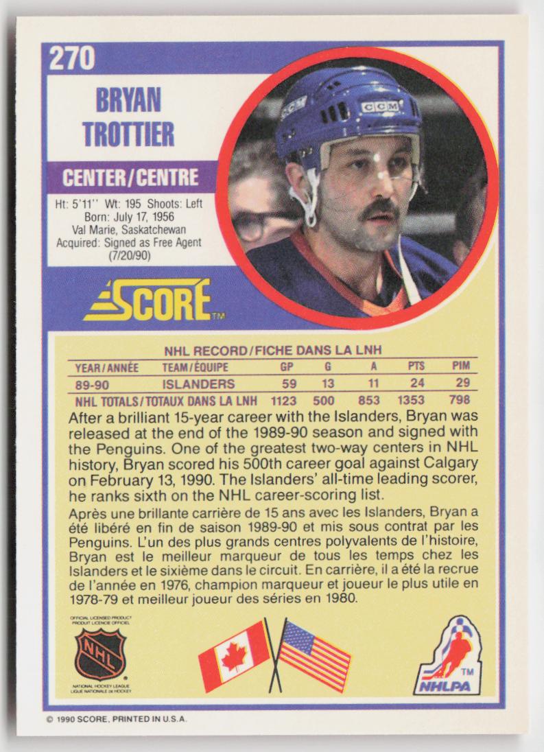 1990-91 Score Canadian #270 Bryan Trottier