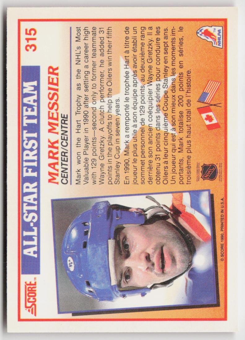 1990-91 Score Canadian #315 Mark Messier