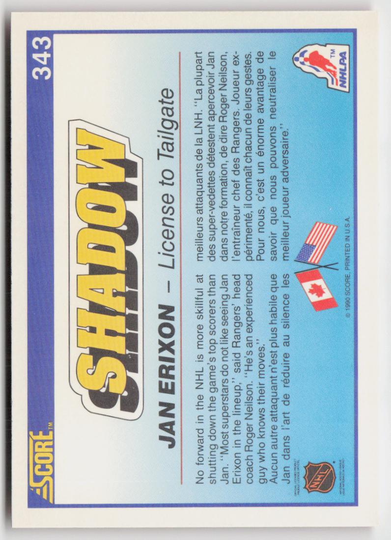 1990-91 Score Canadian #343 Jan Erixon