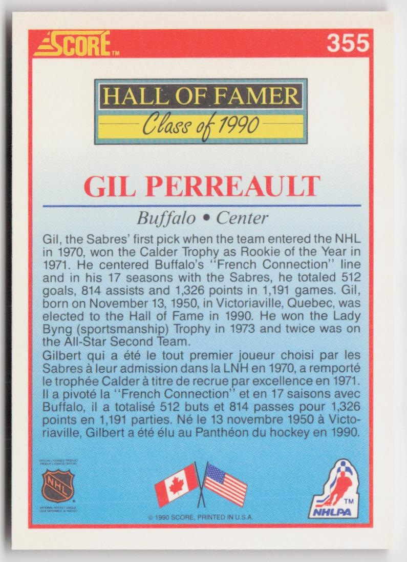 1990-91 Score Canadian #355 Gilbert Perreault