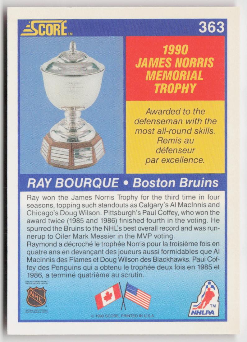 1990-91 Score Canadian #363 Ray Bourque