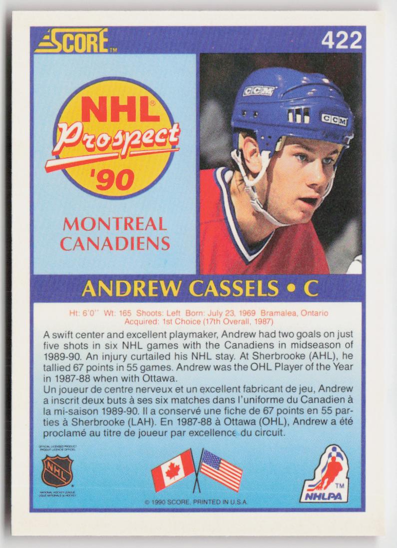 1990-91 Score Canadian #422 Andrew Cassels