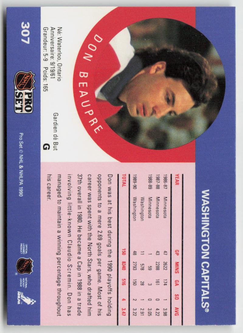 1990-91 Pro Set #307 Don Beaupre