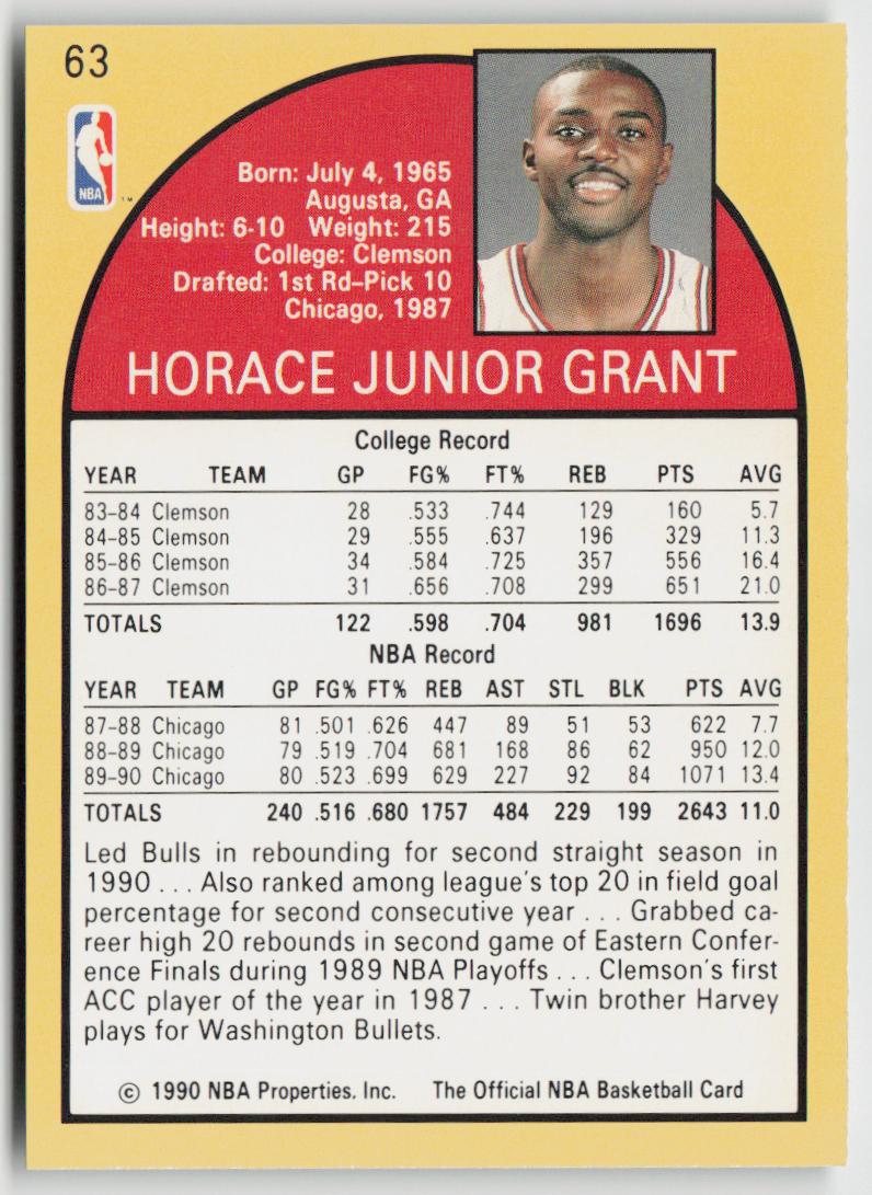 1990-91 Hoops #63 Horace Grant