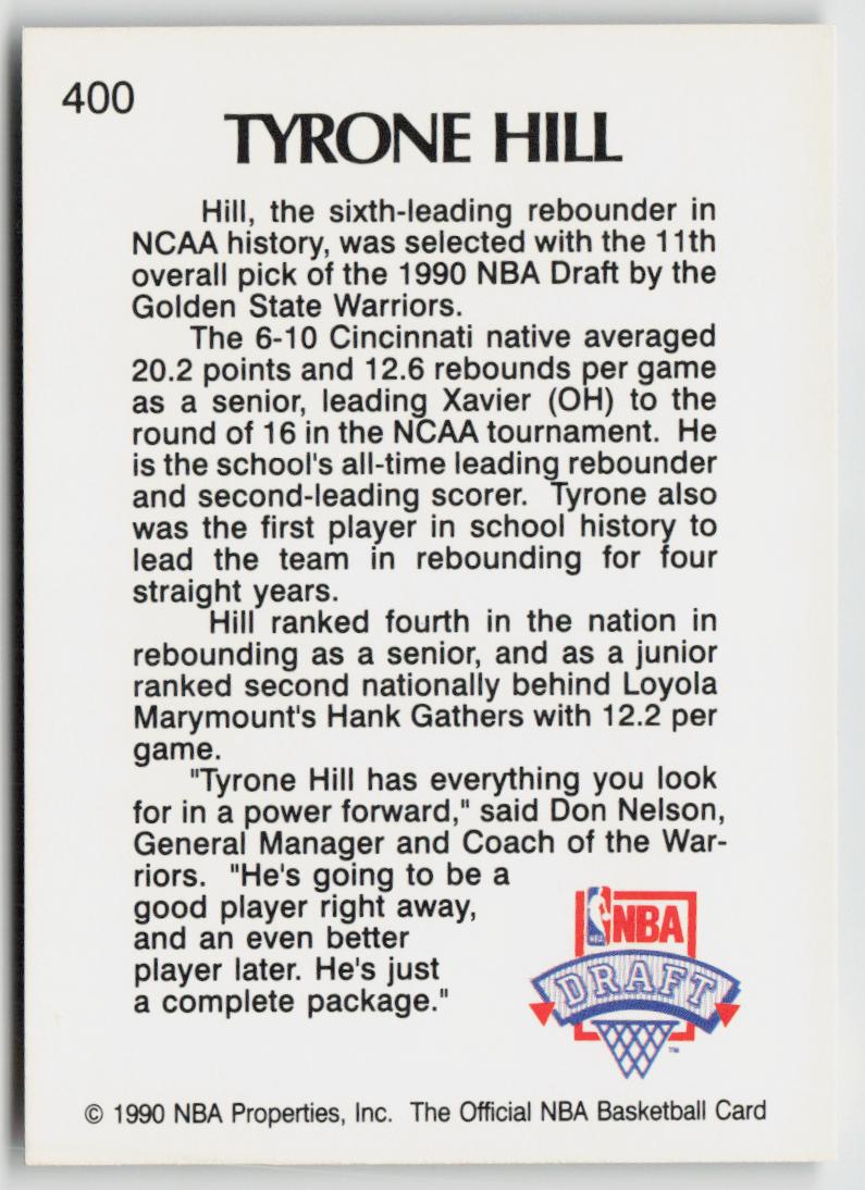 1990-91 Hoops #400 Tyrone Hill