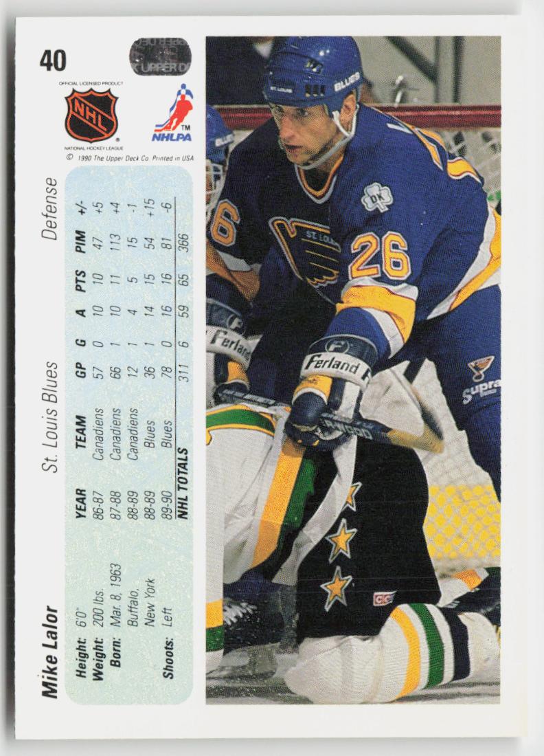 1990-91 Upper Deck #40 Mike Lalor