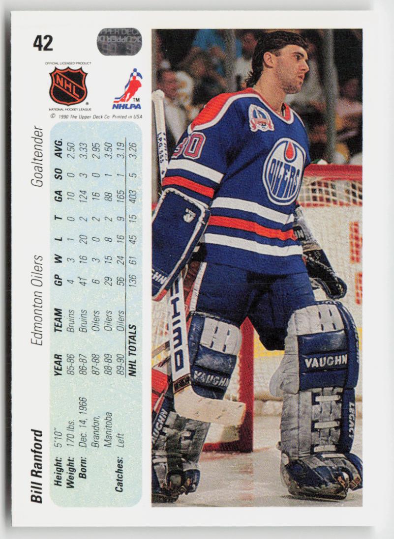 1990-91 Upper Deck #42b Bill Ranford