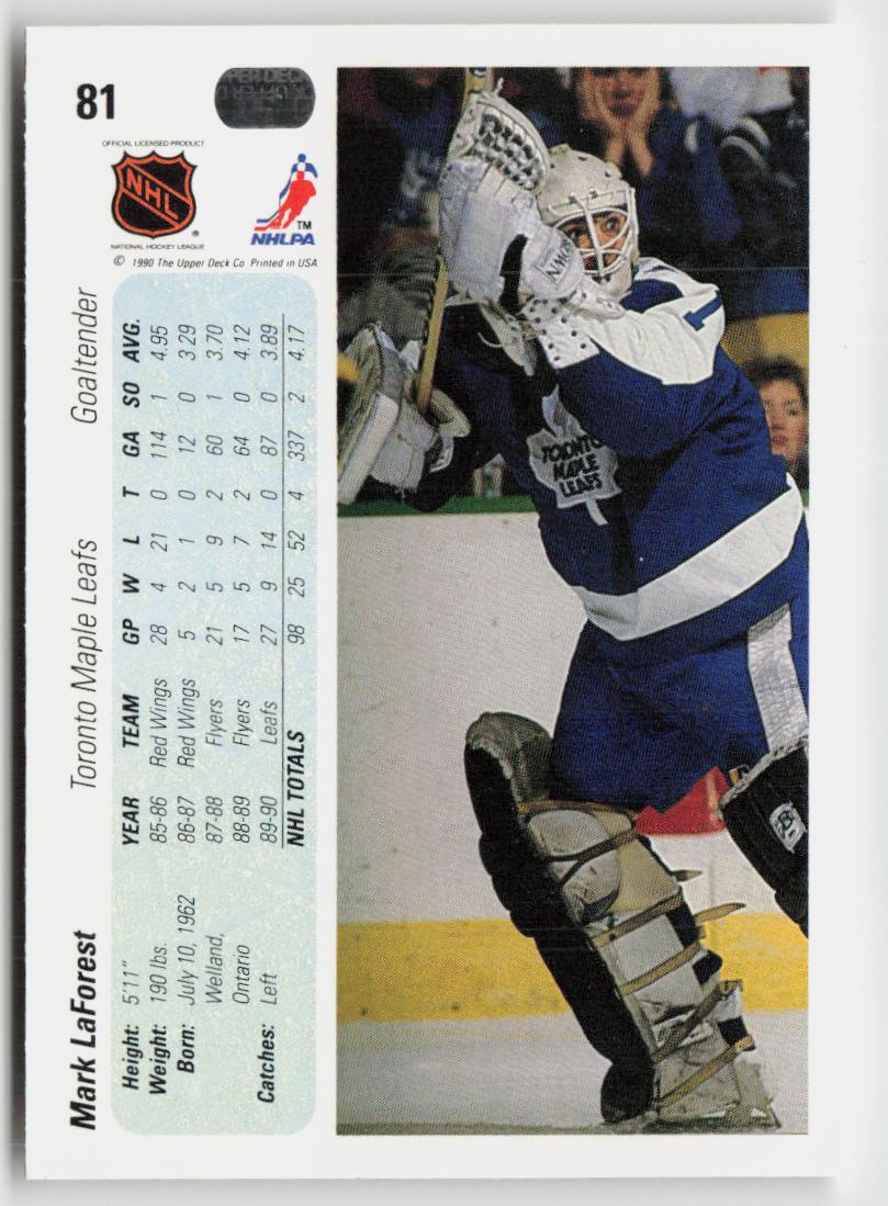 1990-91 Upper Deck #81b Mark Laforest