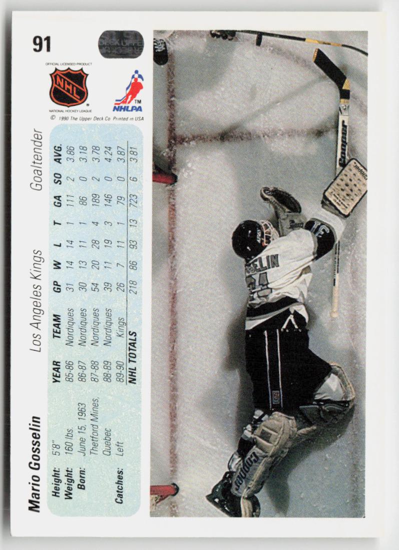 1990-91 Upper Deck #91b Mario Gosselin