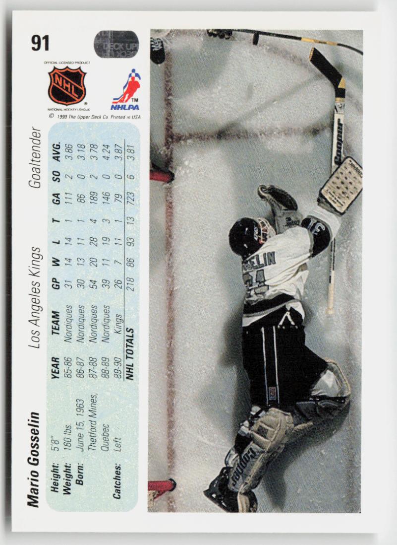 1990-91 Upper Deck #91b Mario Gosselin