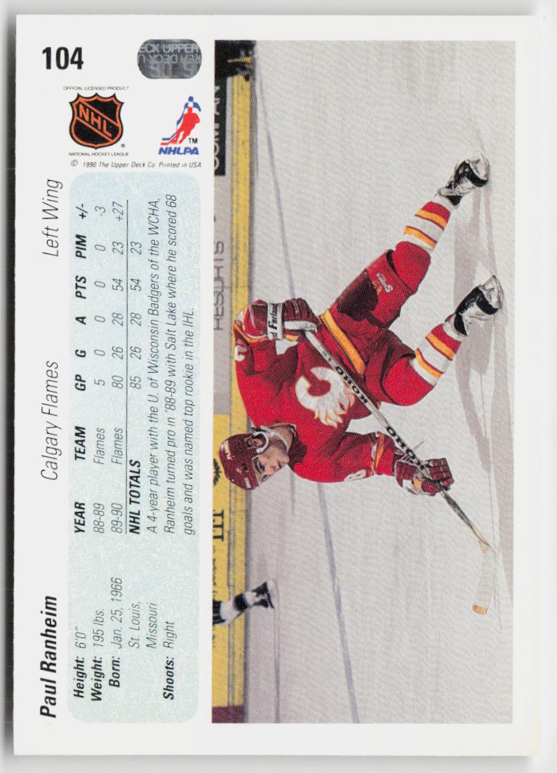 1990-91 Upper Deck #104c Paul Ranheim