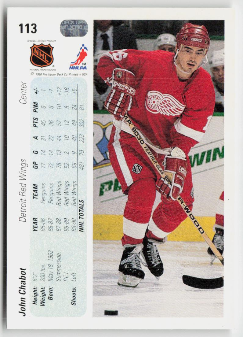1990-91 Upper Deck #113b John Chabot