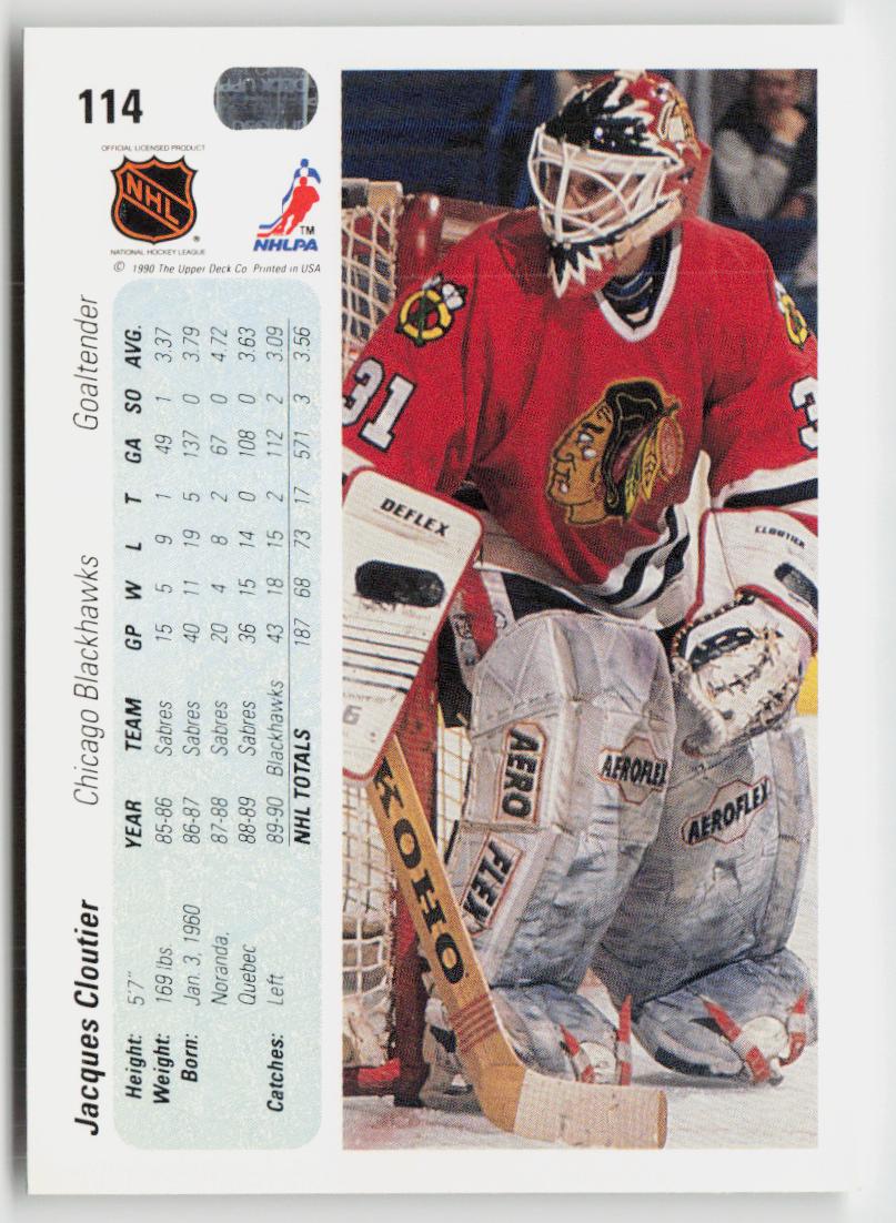 1990-91 Upper Deck #114c Jacques Cloutier