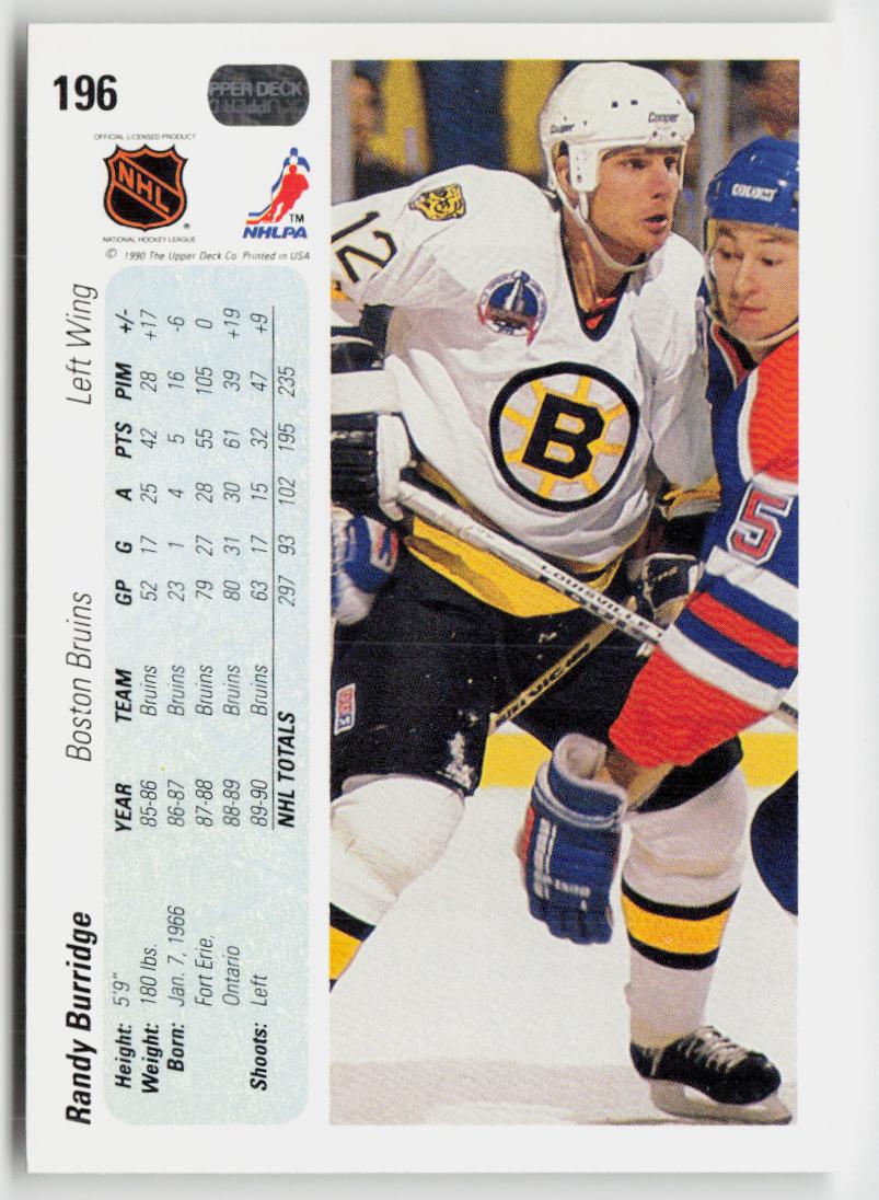 1990-91 Upper Deck #196b Randy Burridge