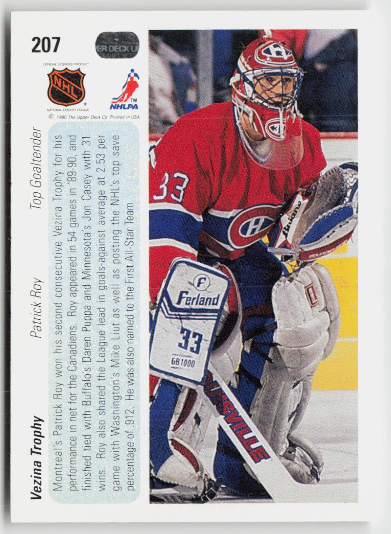 1990-91 Upper Deck #207b Patrick Roy