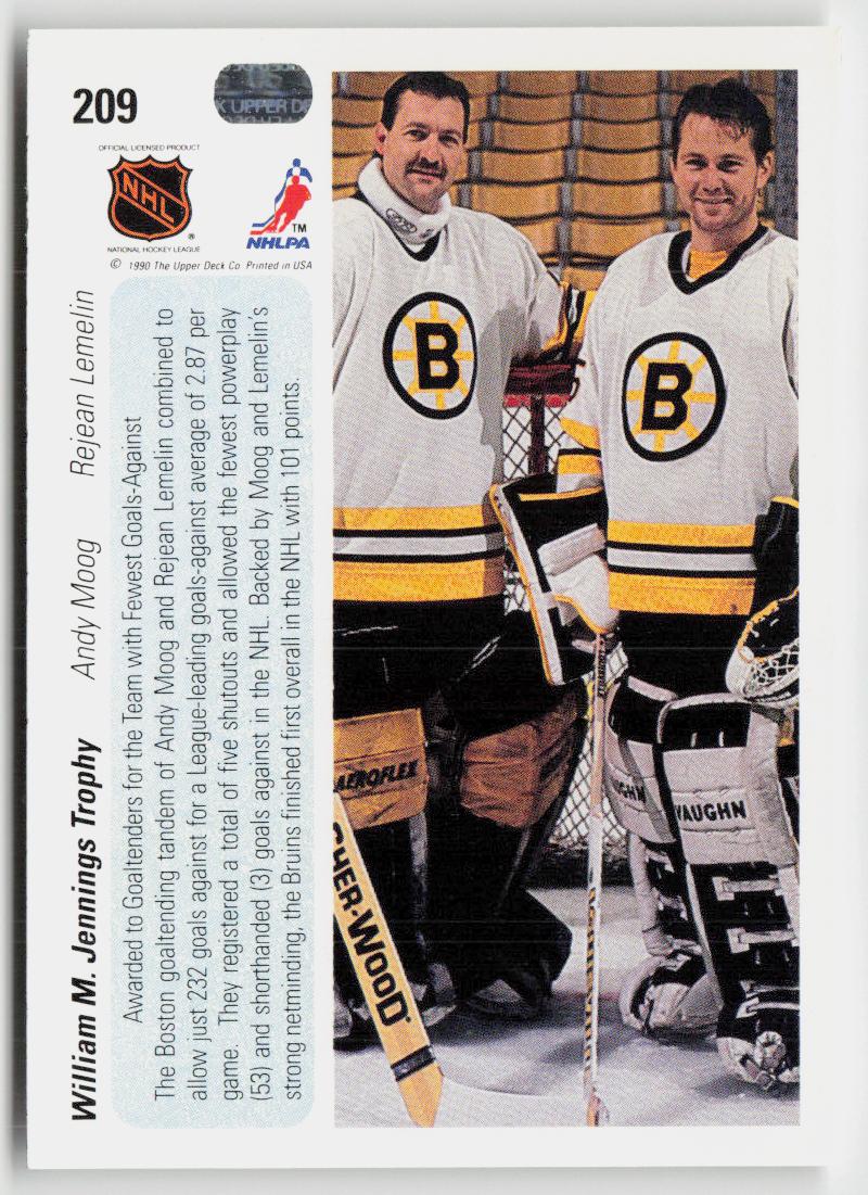 1990-91 Upper Deck #209c Andy Moog / Rejean Lemelin
