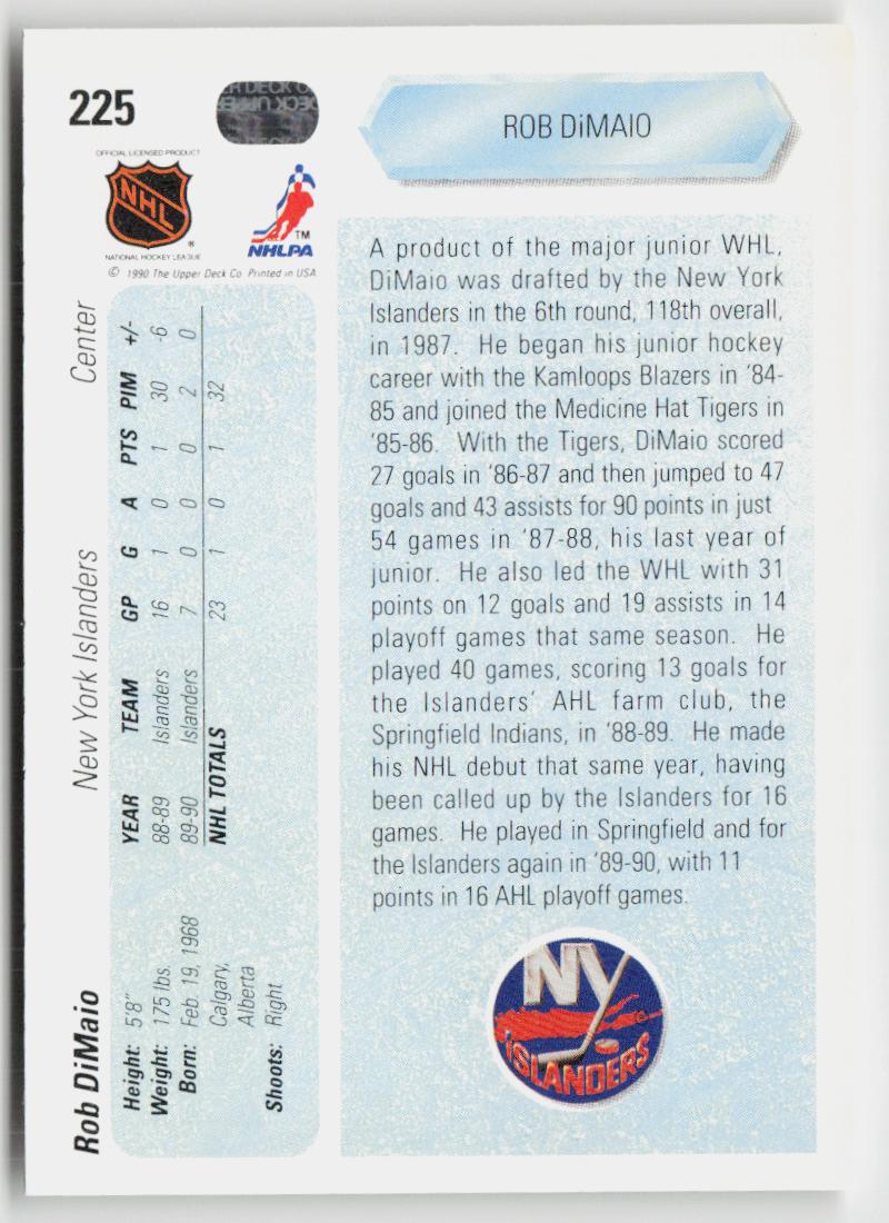 1990-91 Upper Deck #225 Rob DiMaio