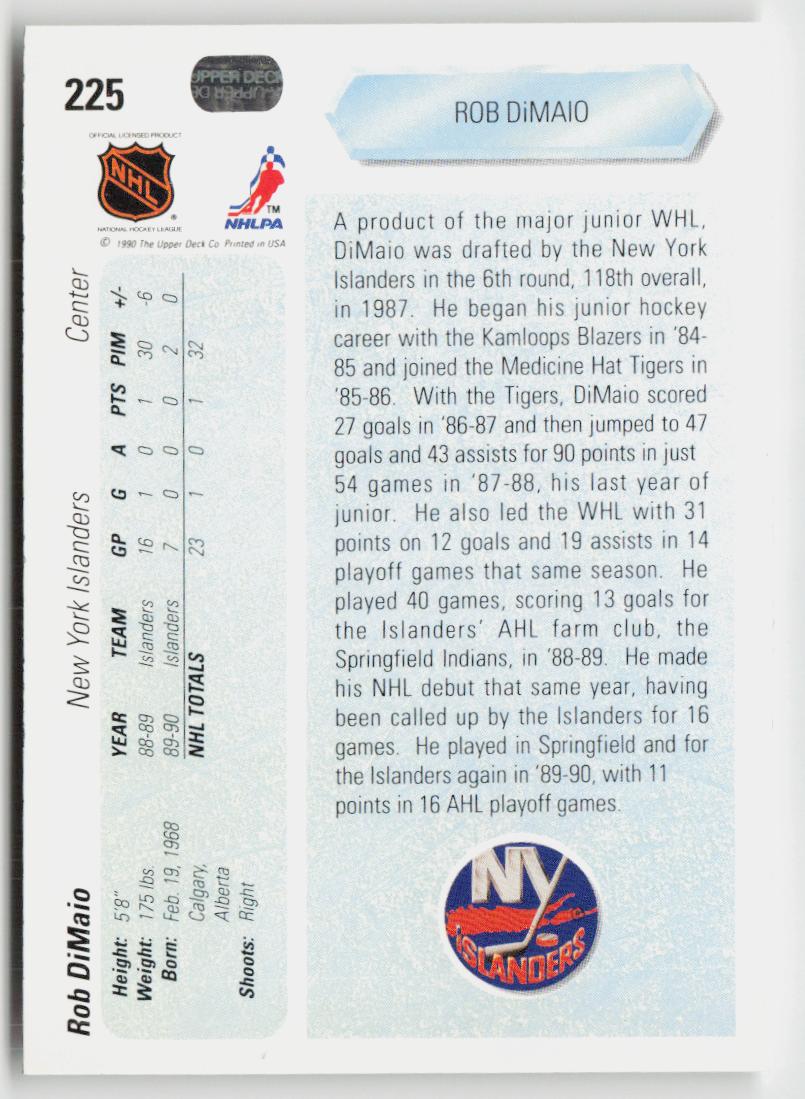 1990-91 Upper Deck #225 Rob DiMaio