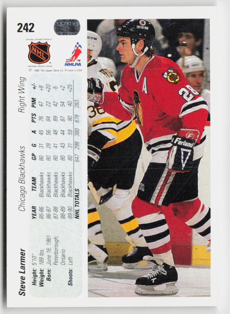 1990-91 Upper Deck #242b Steve Larmer