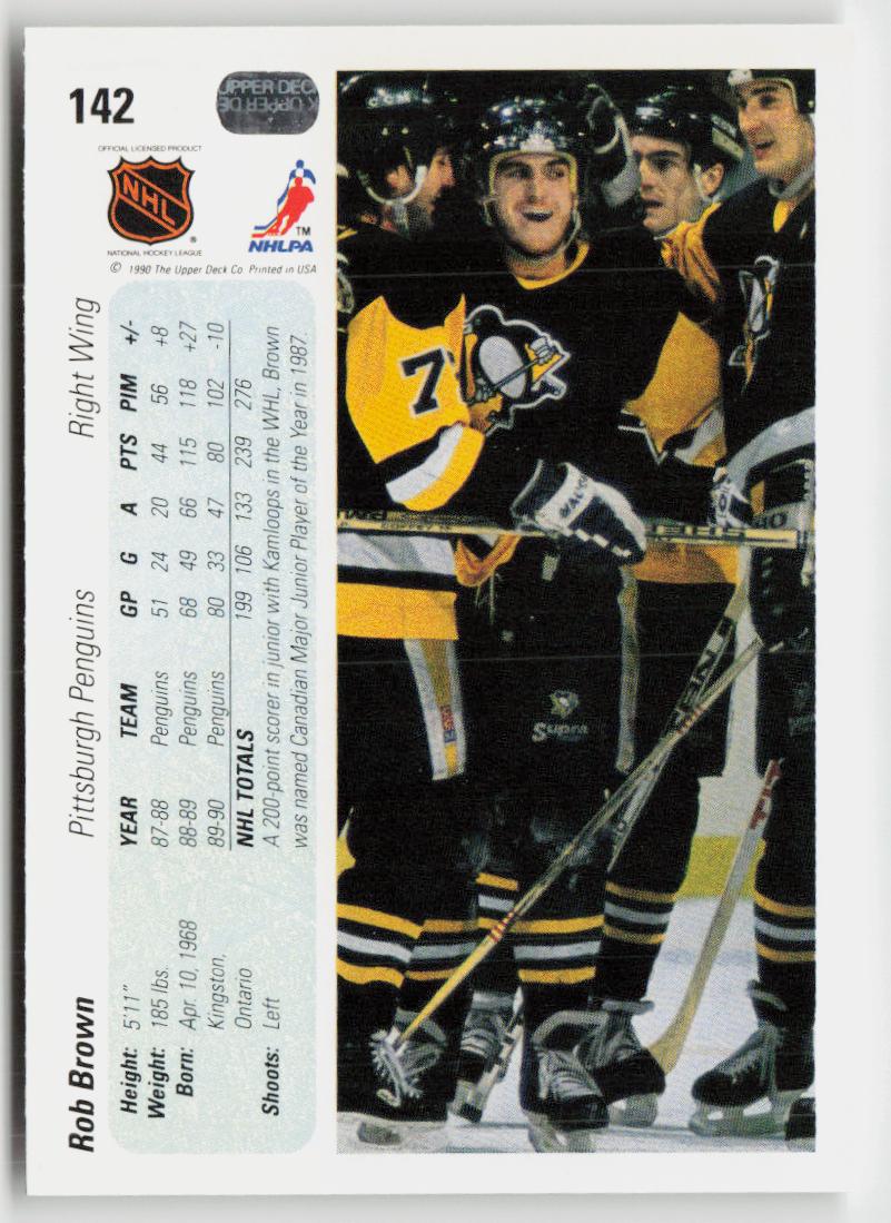1990-91 Upper Deck #142b Rob Brown