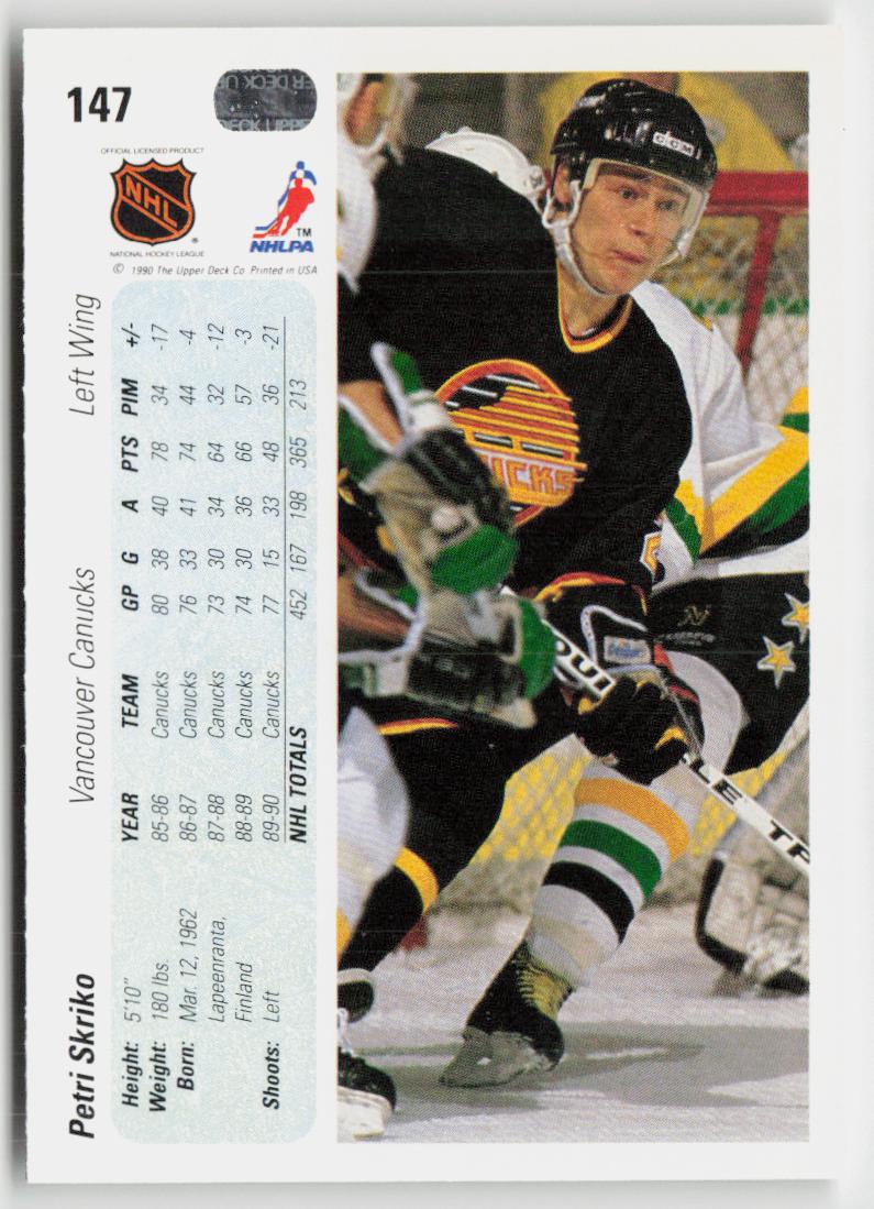 1990-91 Upper Deck #147b Petri Skriko