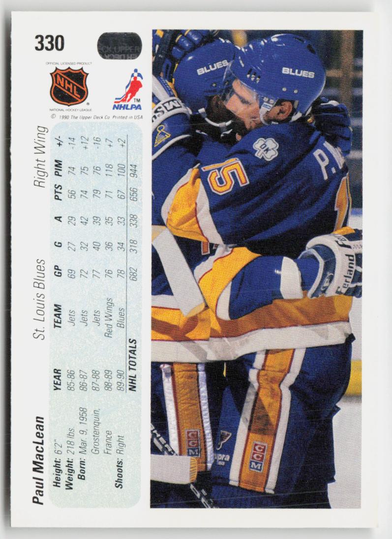 1990-91 Upper Deck #330b Paul MacLean