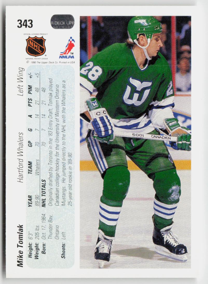 1990-91 Upper Deck #343b Mike Tomlak