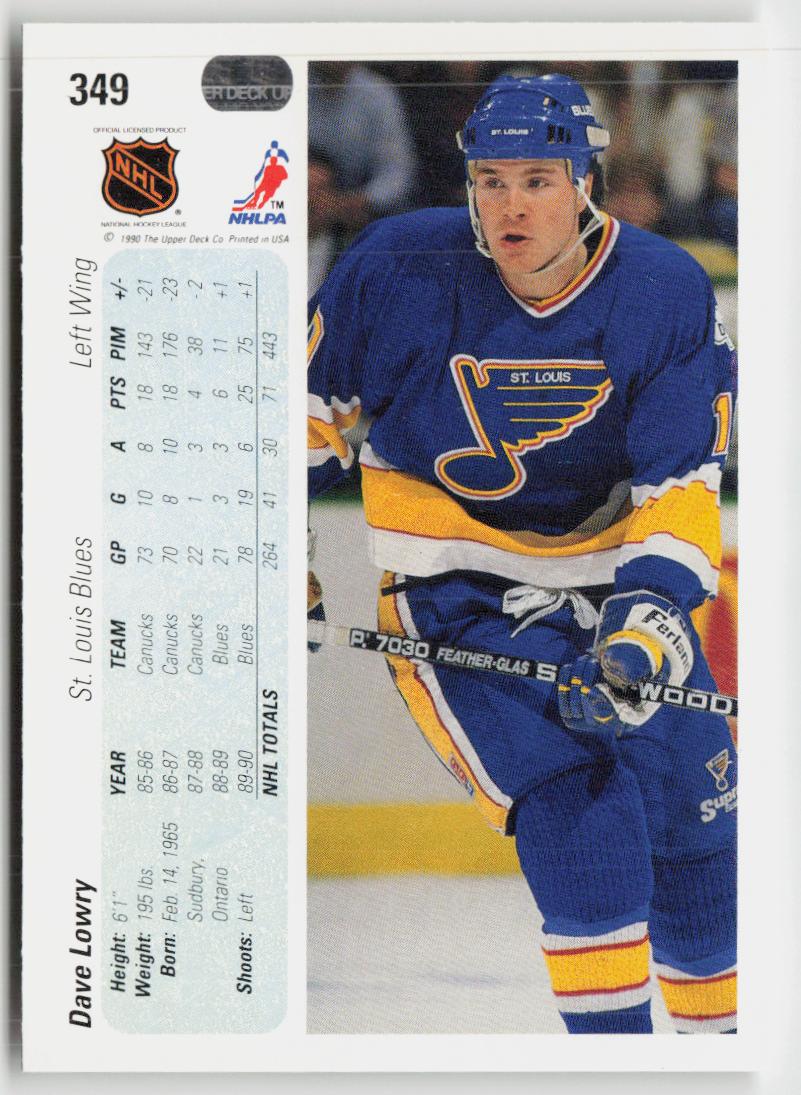 1990-91 Upper Deck #349 Dave Lowry