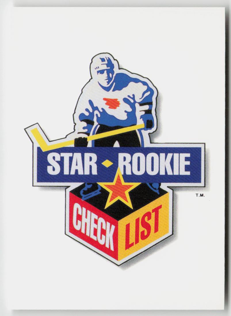 1990-91 Upper Deck #350b Star Rookie Checklist