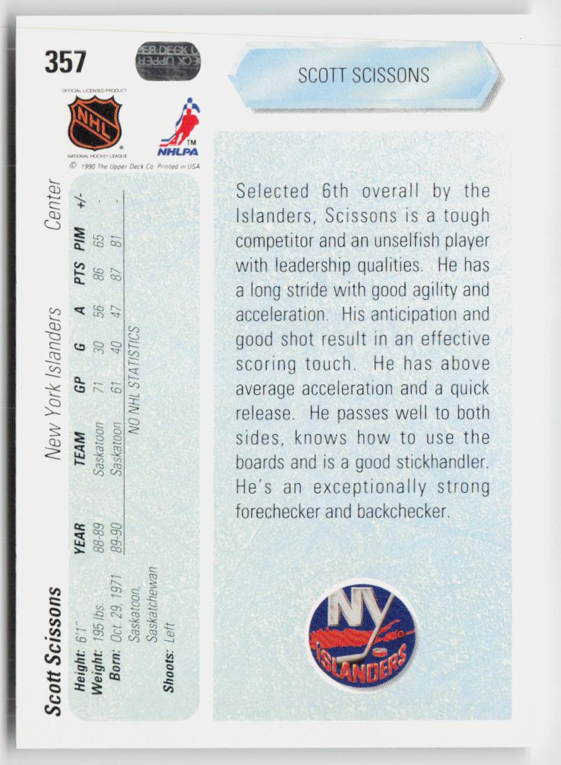 1990-91 Upper Deck #357 Scott Scissons