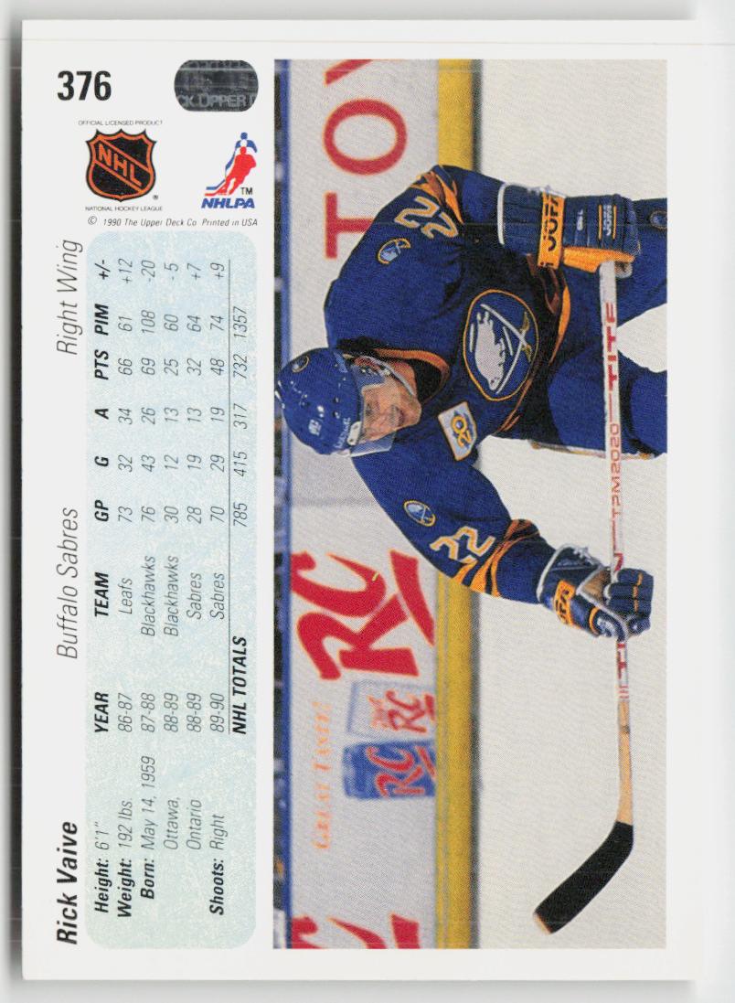 1990-91 Upper Deck #376b Rick Vaive