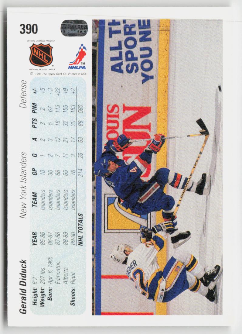 1990-91 Upper Deck #390b Gerald Diduck