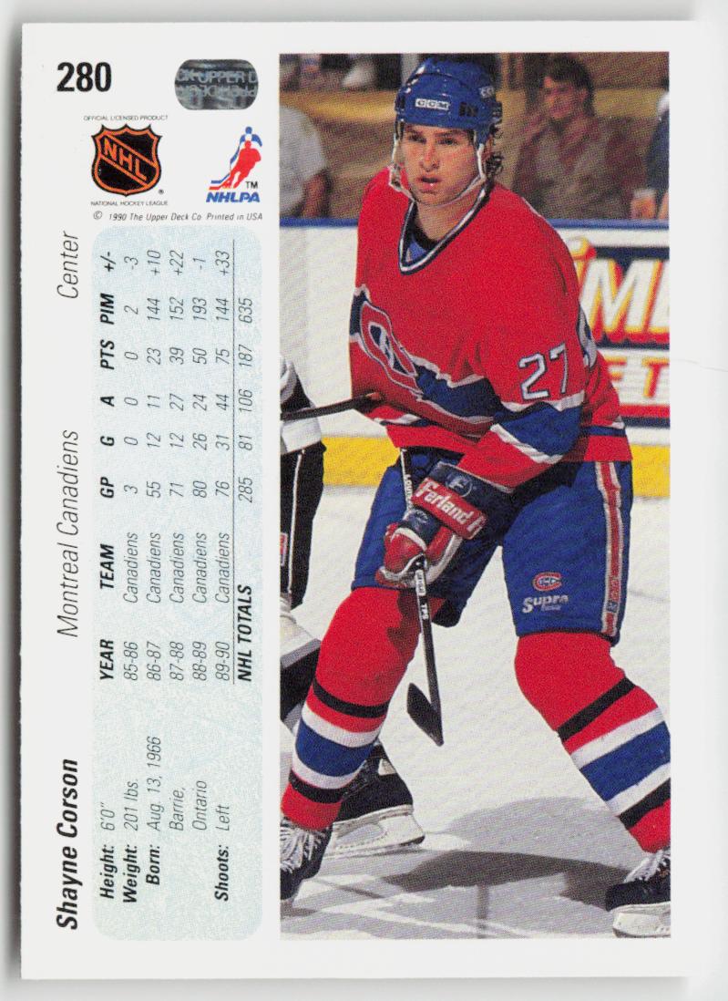 1990-91 Upper Deck #280b Shayne Corson