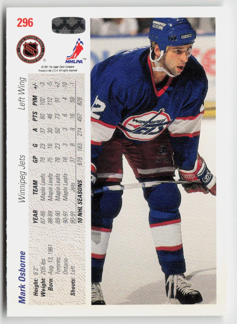 1991-92 upper deck #296 Mark Osborne