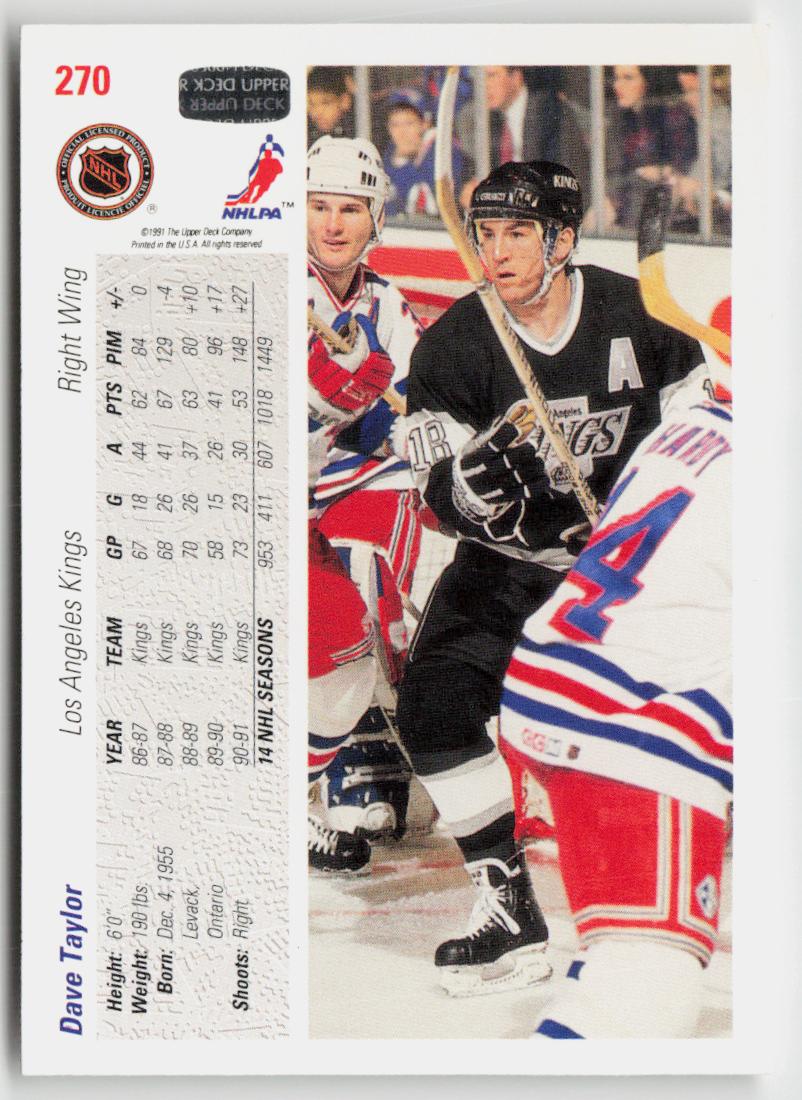 1991-92 upper deck #270 Dave Taylor