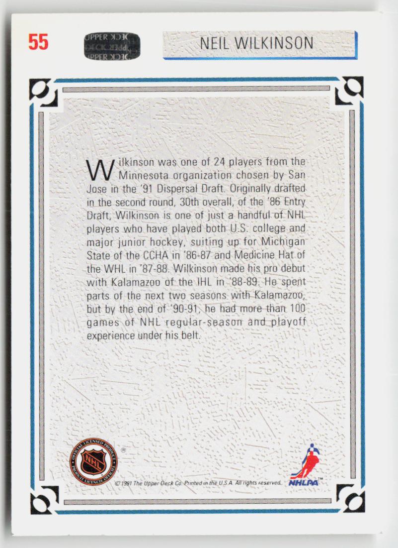 1991-92 upper deck #55 Neil Wilkinson