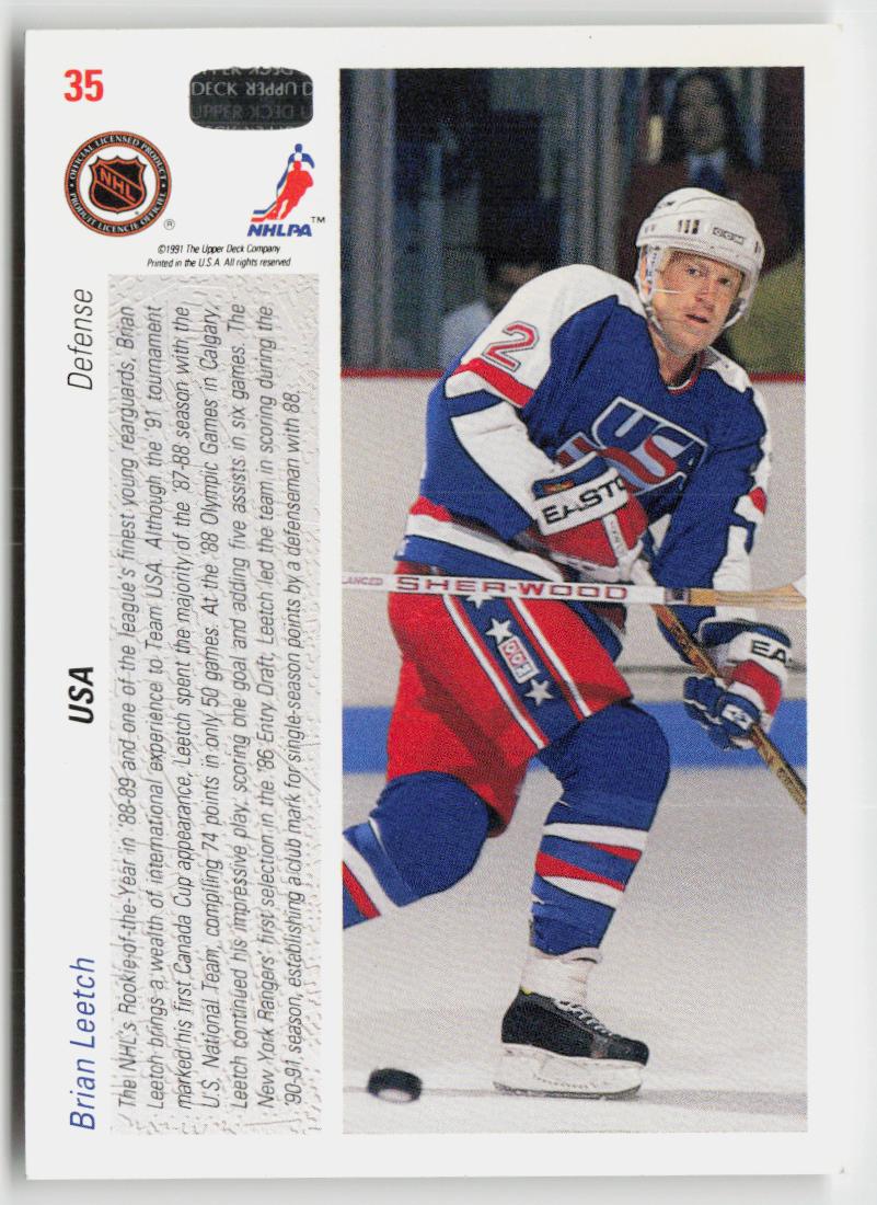 1991-92 upper deck #35b Brian Leetch