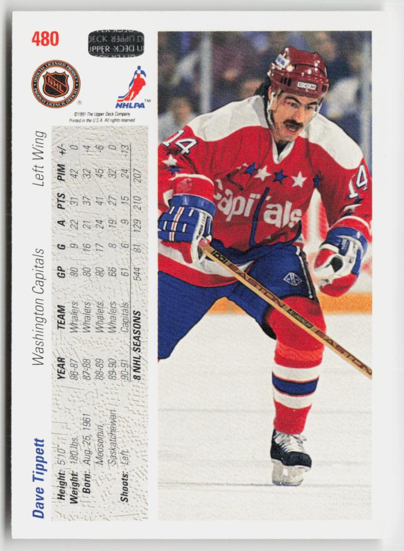 1991-92 upper deck #480 Dave Tippett