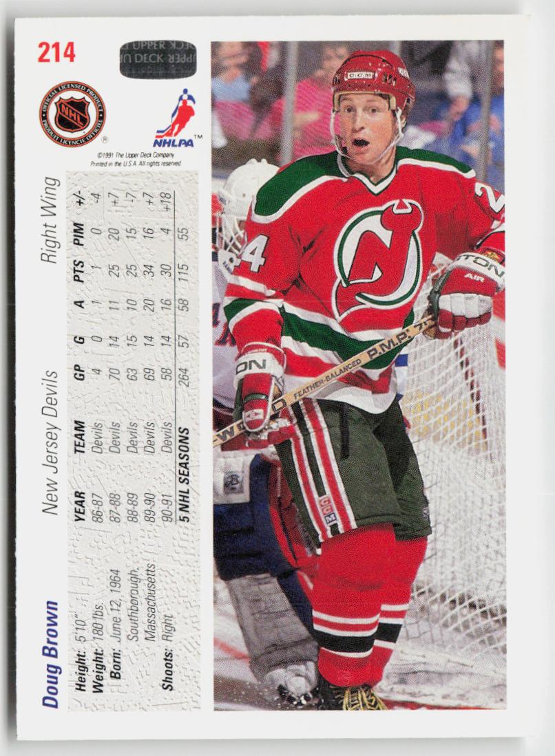 1991-92 upper deck #214 Doug Brown