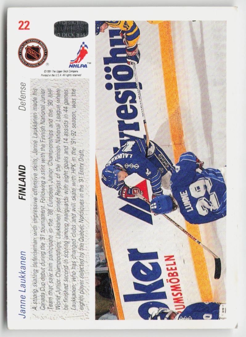 1991-92 upper deck #58b Jeff Hackett