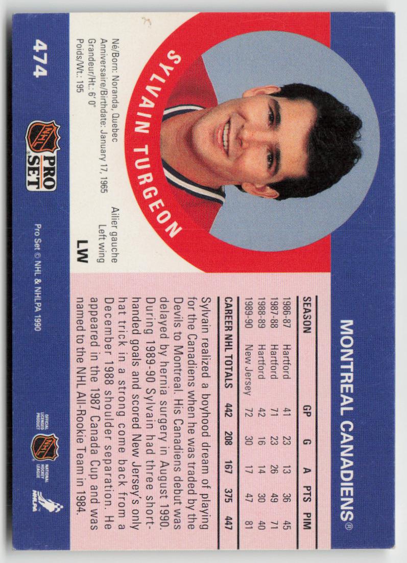 1990-91 Pro Set #474 Sylvain Turgeon