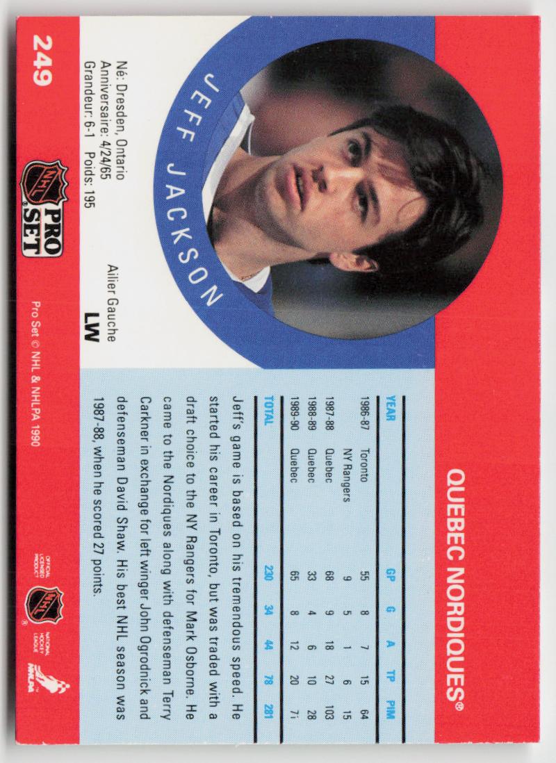 1990-91 Pro Set #249 Jeff Jackson