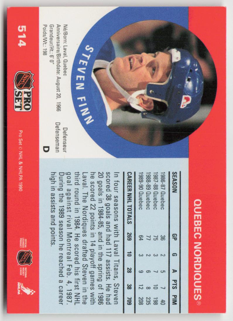 1990-91 Pro Set #514 Steven Finn