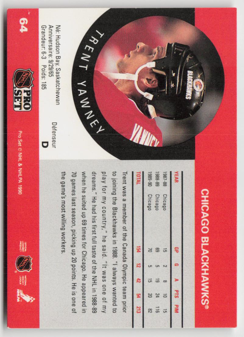 1990-91 Pro Set #64 Trent Yawney