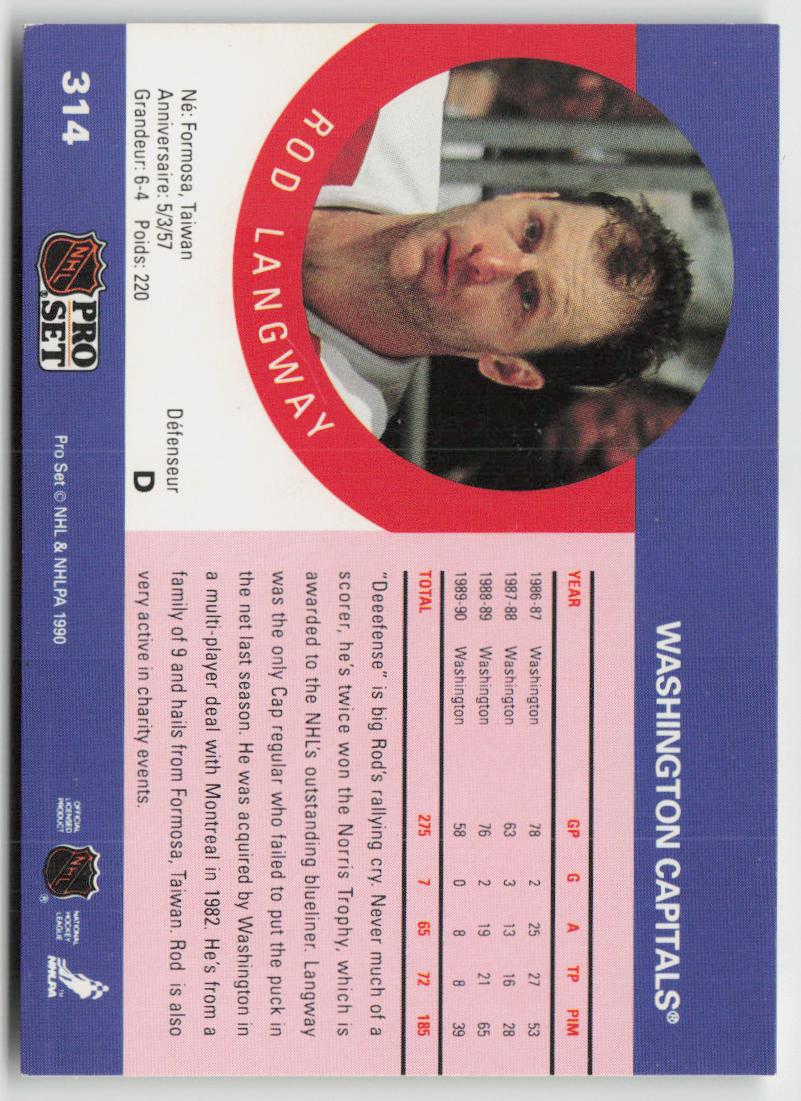 1990-91 Pro Set #314 Rod Langway