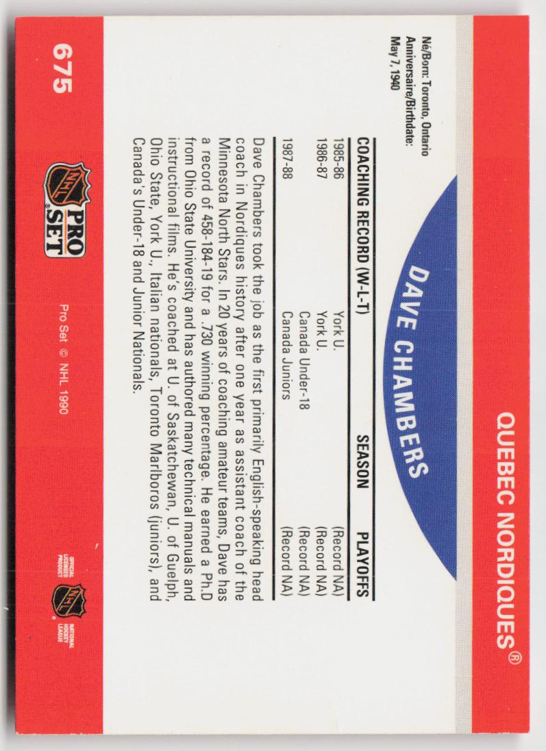 1990-91 Pro Set #675 Dave Chambers