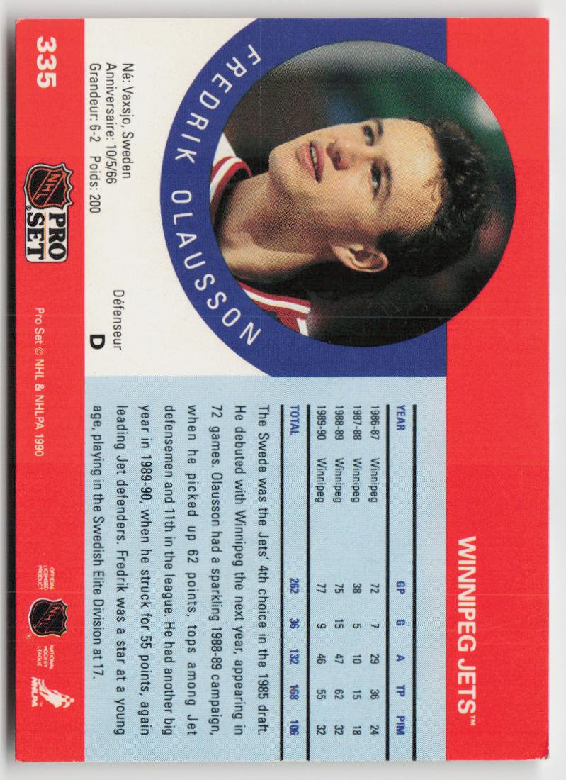 1990-91 Pro Set #335a Fredrik Olausson