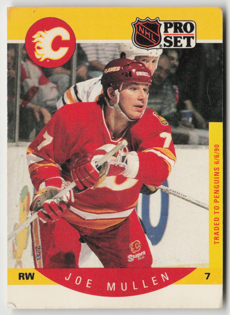 1990-91 Pro Set #40b Joe Mullen Traded stripe on front